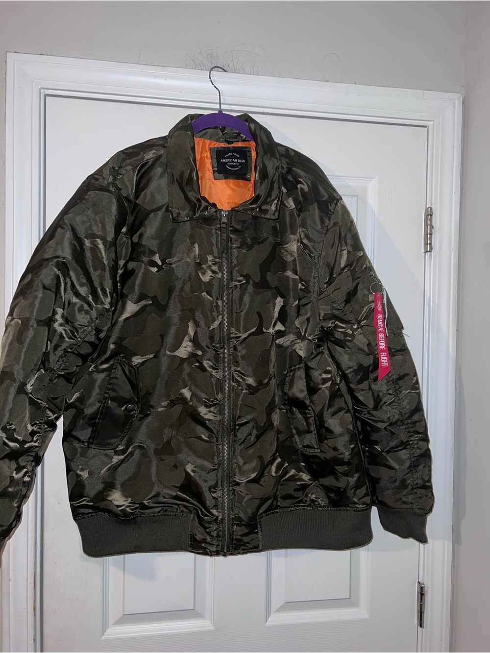 American Bazi metallic camo bomber jacket size 3XL